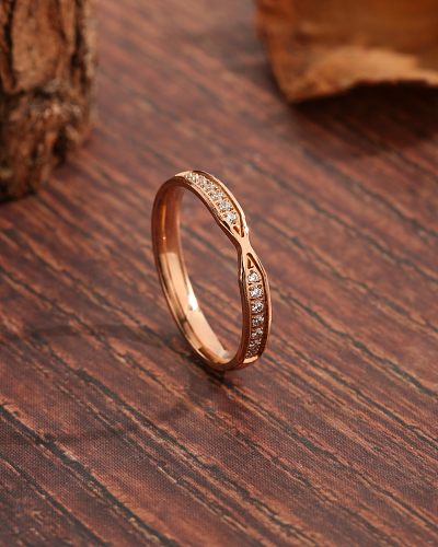 Basic Modern Style Simple Style Infinity Copper Plating Inlay Zircon 18K Gold Plated Rings