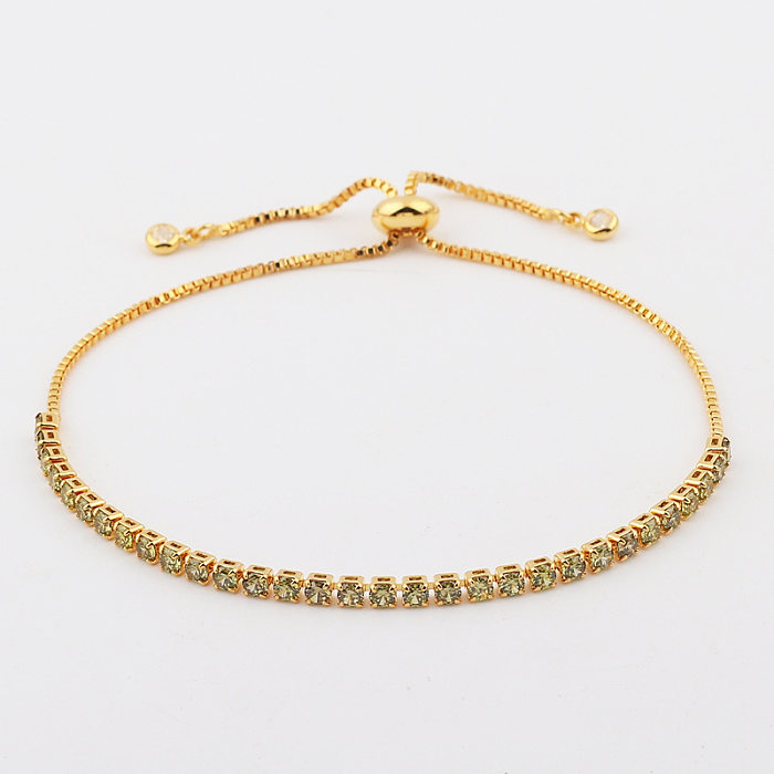 Bohemian Geometric Copper Bracelets Necklace Inlay Zircon Copper Necklaces