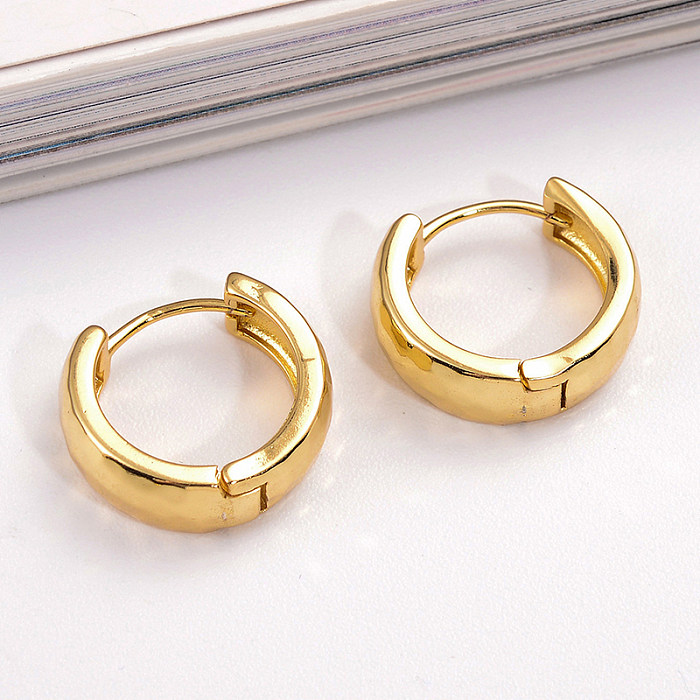 1 Pair IG Style Simple Style Round Plating Copper 18K Gold Plated Earrings