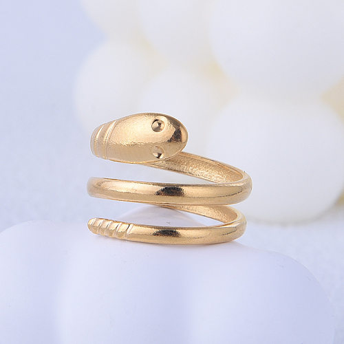 Retro Snake Titanium Steel Plating Rings
