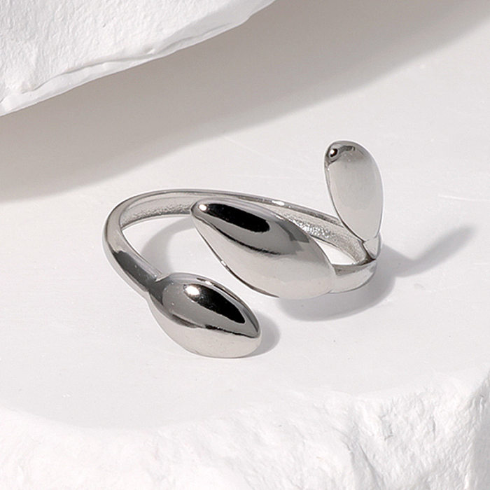 Simple Style Leaf Stainless Steel Rings 1 Piece