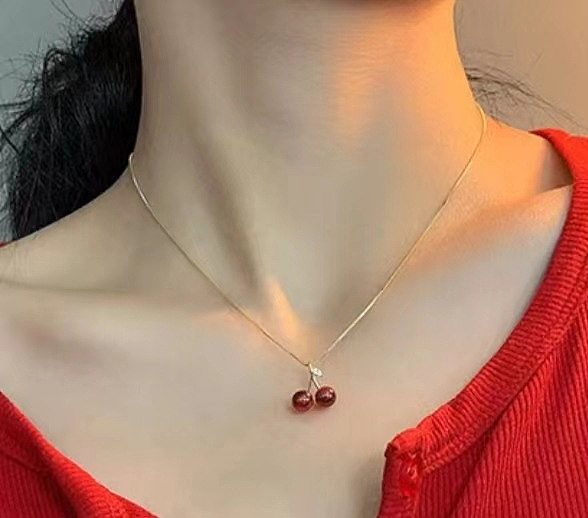 Fashion Cherry Copper Plating Pendant Necklace 1 Piece