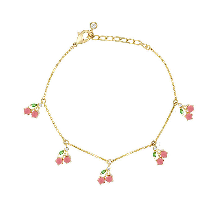 Wholesale Jewelry Color Zirconium Cherry Peach Tropical Fruit Bracelet jewelry