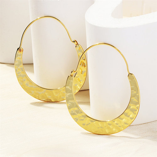 1 Paar Ohrringe mit übertriebener geometrischer Beschichtung aus Kupfer mit 18-Karat-Vergoldung