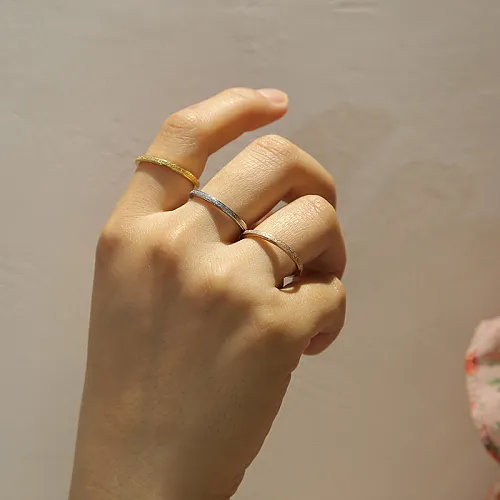 Casual Simple Style Round Stainless Steel Plating Rings
