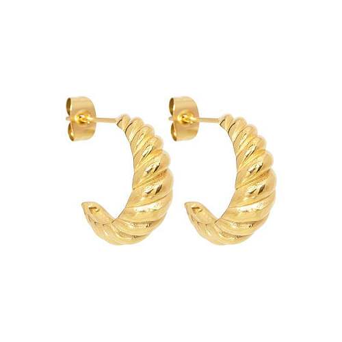 Wholesale Jewelry Croissant Twisted Thread C-shaped Copper Stud Earrings jewelry