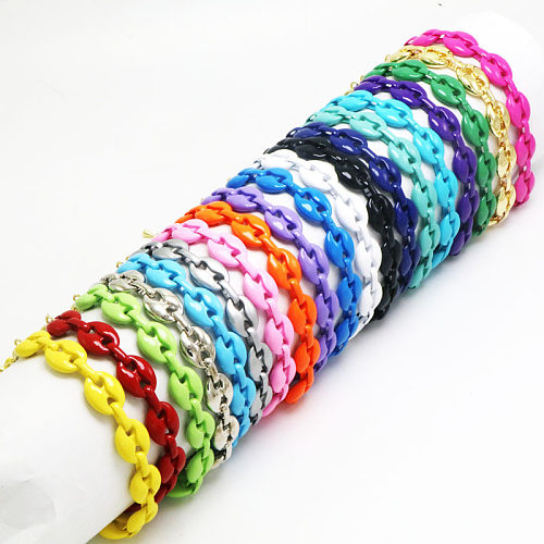 Bracelets patchwork en cuivre de couleur unie de style simple