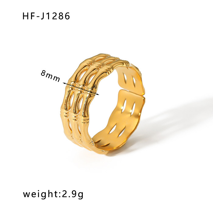 Ethnic Style Streetwear Geometric Stainless Steel Plating Open Ring