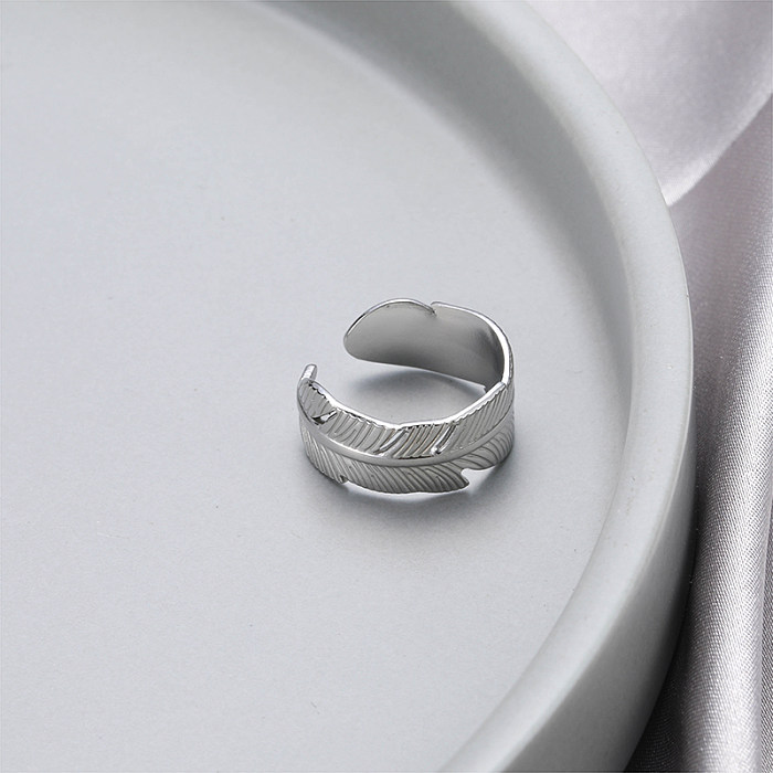 Correntes de estilo simples estampam anéis abertos de esmalte de aço inoxidável