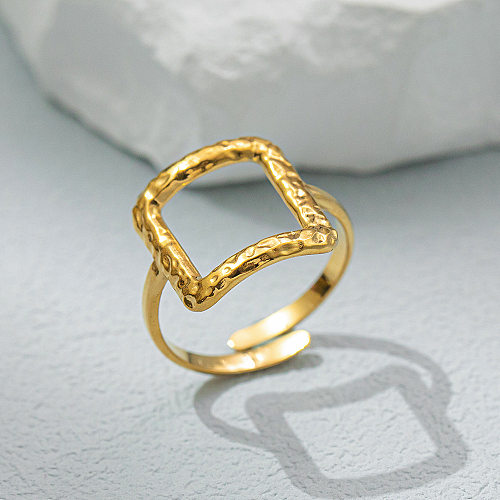 O estilo simples comuta o chapeamento de aço Titanium quadrado oco para fora o anel aberto