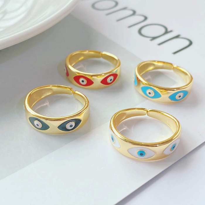 Trend Ring 18k Gold-plated Oil Drop Simple Personality Eye Opening Adjustable Female Ring