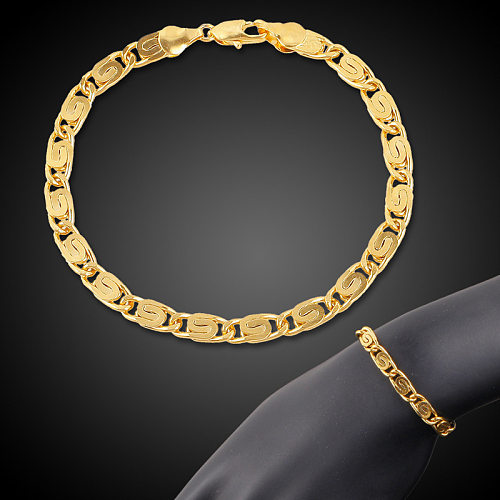Classic Style Solid Color Copper Plating Gold Plated Bracelets