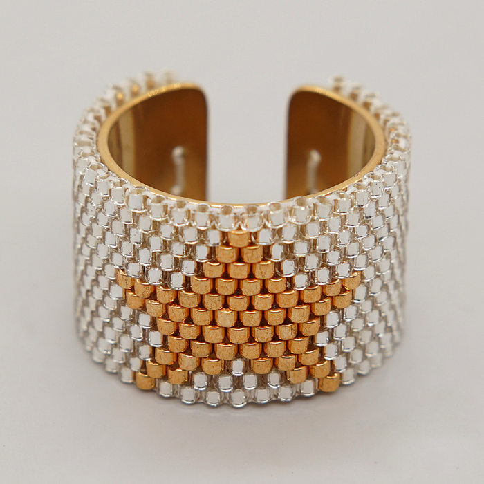 Perles de rocaille en acier inoxydable en forme de cœur bohème, anneaux ouverts, vente en gros