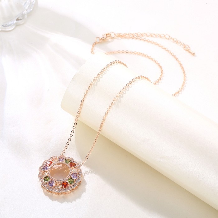 Glam – collier avec pendentif planète en cuivre et Zircon, Style Simple, en vrac