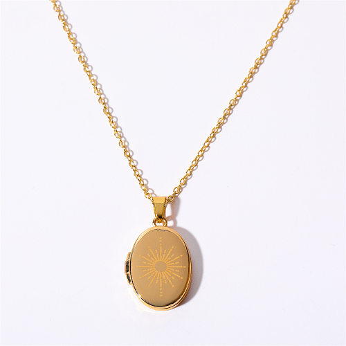 Casual Vacation Simple Style Round Eye Copper Plating 18K Gold Plated Pendant Necklace