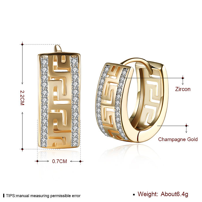 Fashion Geometric Copper Plating Zircon Earrings 1 Pair
