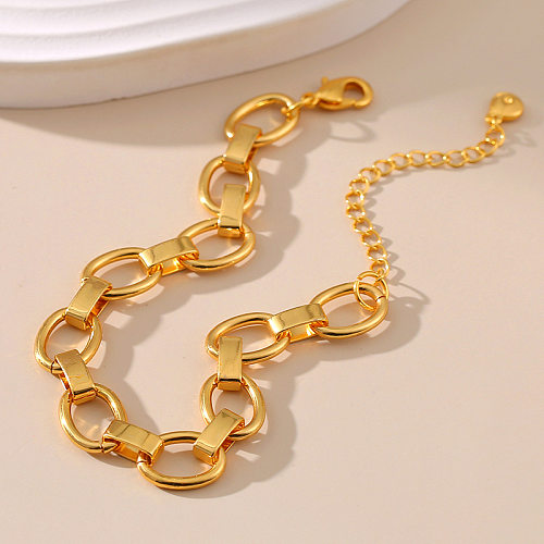 Bracelets plaqués cuivre de couleur unie de style simple