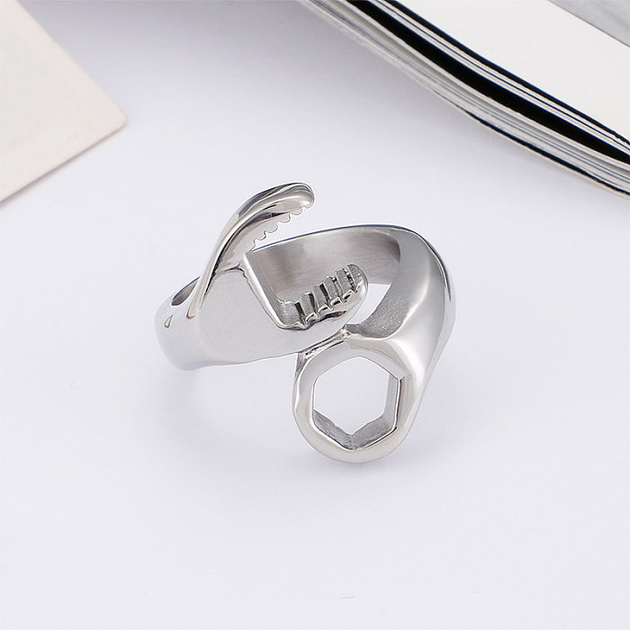European And American Exaggerated Creative Bracelet Nut Shape Stainless Steel Ring Ornament