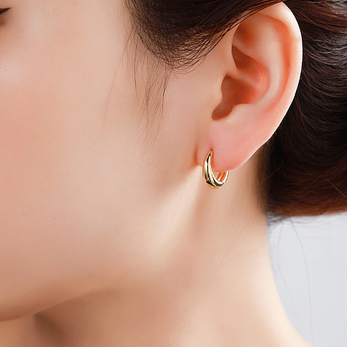 Simple Style U Shape Copper Metal Earrings 1 Pair
