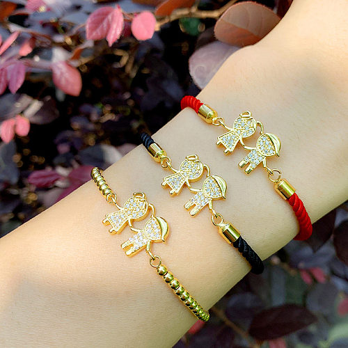 Bracelet de Couple coréen pour femmes, garçon et fille, diamant, corde rouge, vente en gros de bijoux