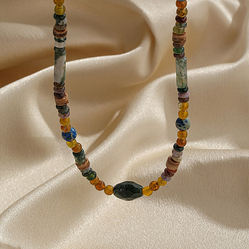 Retro Commute Runde Halskette mit Kupferperlenbeschichtung und 18-Karat-Vergoldung