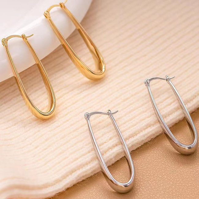 1 Pair Vintage Style Simple Style U Shape Plating Copper 18K Gold Plated Hoop Earrings