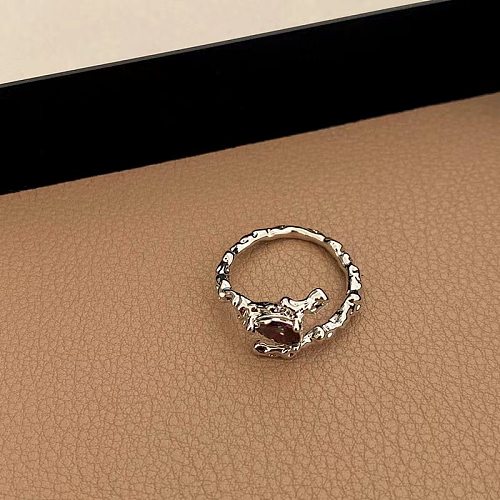 Simple Style Solid Color Copper Plating Silver Plated Rings