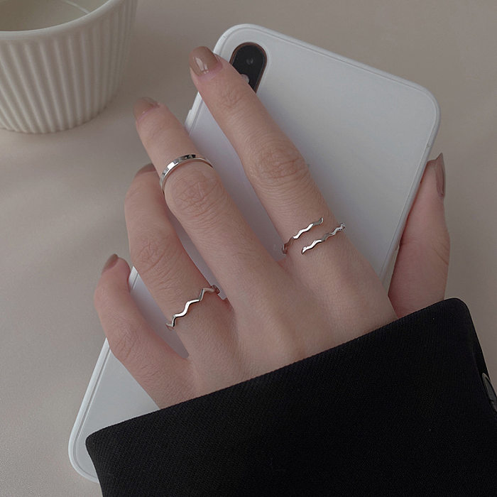 Simple Style Waves Copper Plating Open Ring