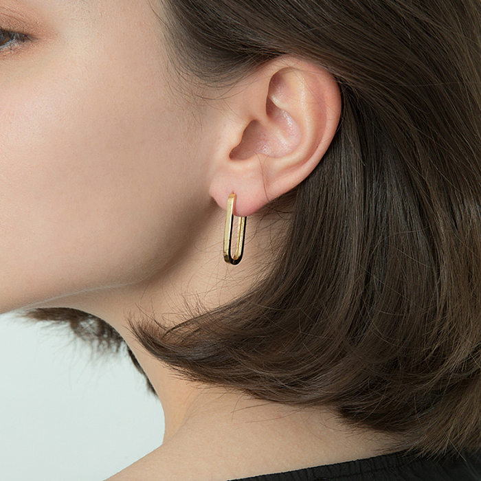 1 Pair Simple Style Square Copper Earrings