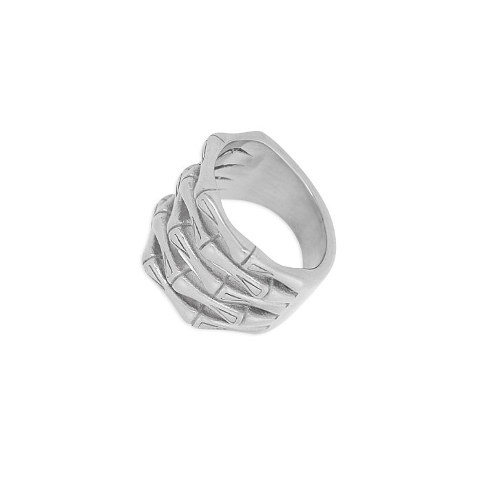 Modern Style Geometric Titanium Steel Irregular Plating Rings