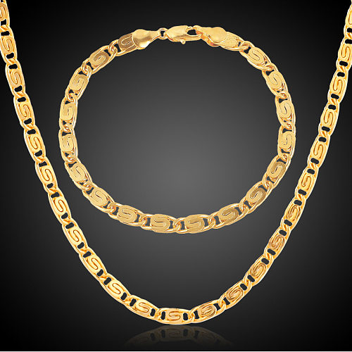 Ensemble de bijoux plaqué cuivre de couleur unie de style simple