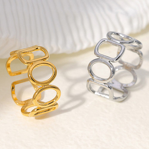 Simple Style Geometric Stainless Steel Plating Open Ring