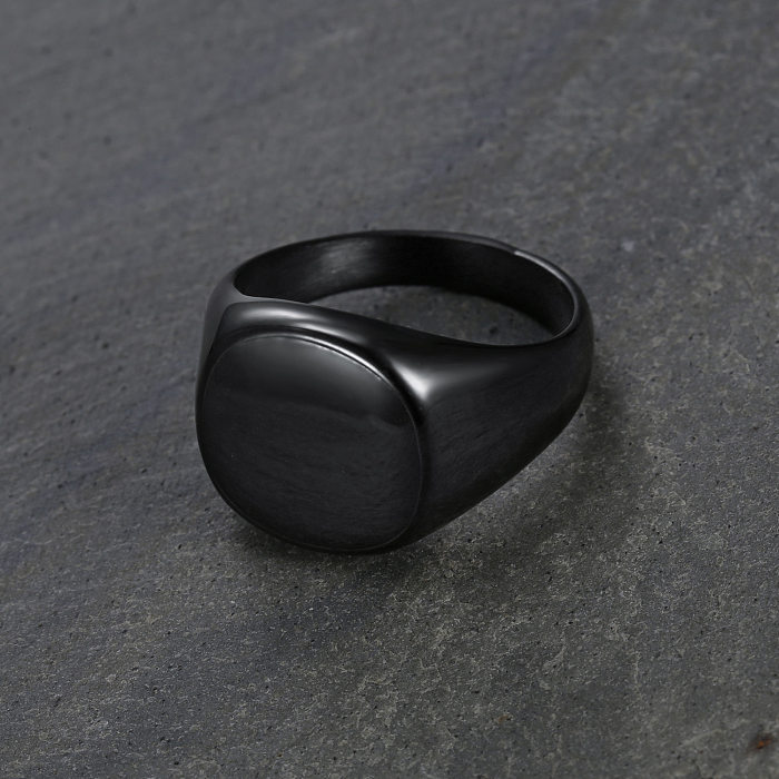 1 Piece Simple Style Solid Color Stainless Steel Plating Rings