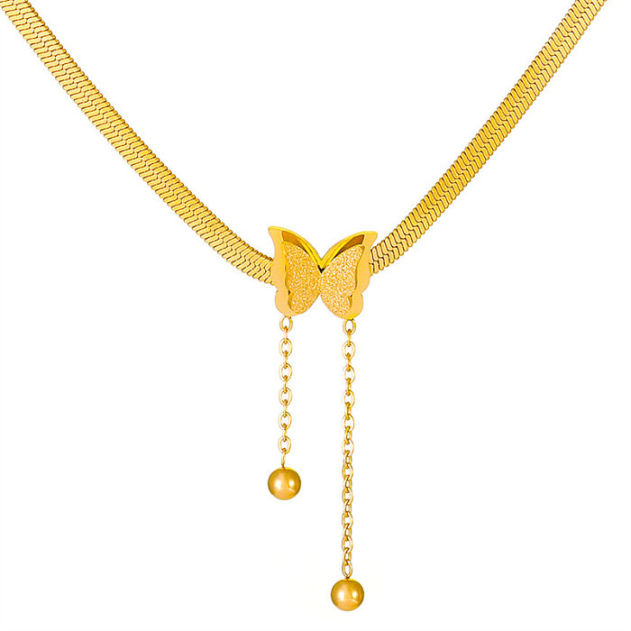 Glamouröse Halskette mit Anhänger in Herzform, Titanstahl, Kupfer, ausgehöhlter Kristallzirkon, 18 Karat vergoldet, versilbert