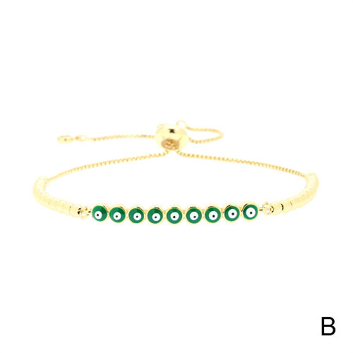 Retro Devil'S Eye Copper Enamel Bracelets