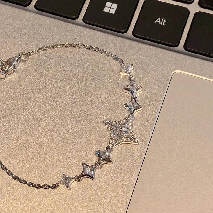 Sweet Star Copper Plating Inlay Artificial Gemstones Bracelets