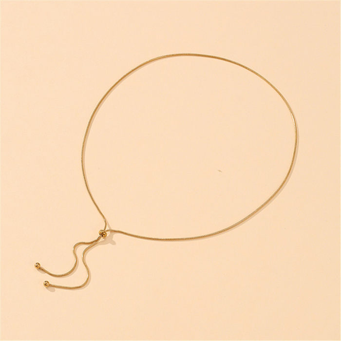 Elegant Simple Style Solid Color Copper Necklace
