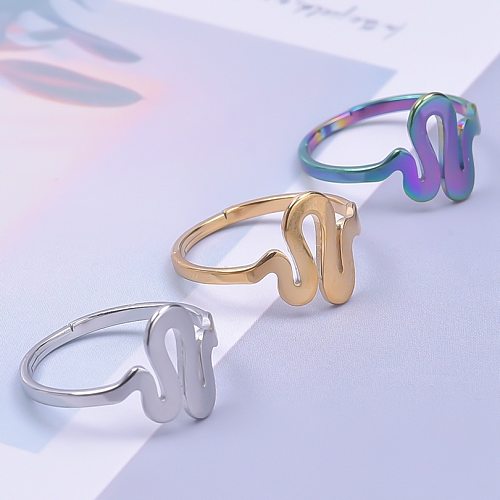 Simple Style Solid Color Stainless Steel Plating Gold Plated Rings