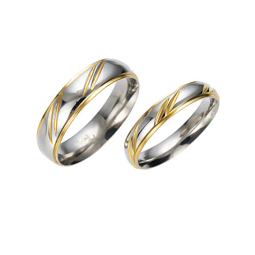 Anéis de casal de aço de titânio transfronteiriços, anel de diamante de sarja de ouro, moda europeia e americana, marca famosa, autêntico, masculino e feminino