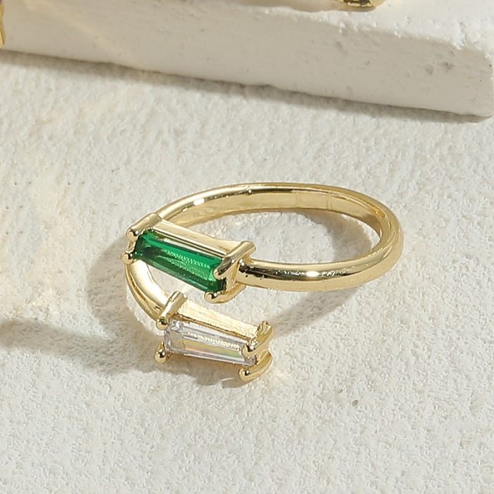 Elegante, luxuriöse Herzform-Verkupferungs-Inlay-Zirkon-Ringe mit 14-Karat-Vergoldung