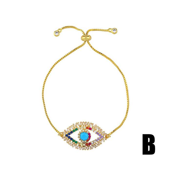 Fashion Color Zircon Variety Optional Devil Eye Alloy Bracelet NHAS132634