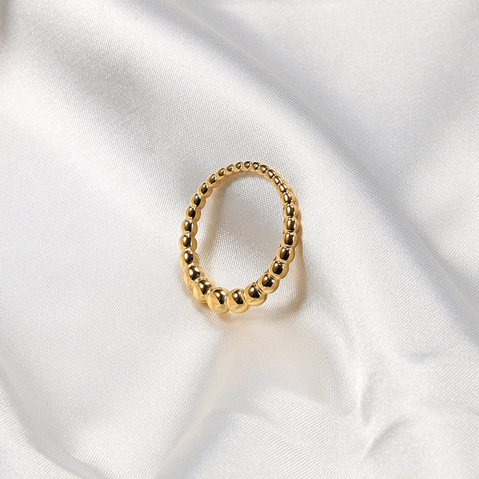 Anéis de chapeamento de polimento de aço titânio de cor sólida de bola de estilo simples de 1 peça
