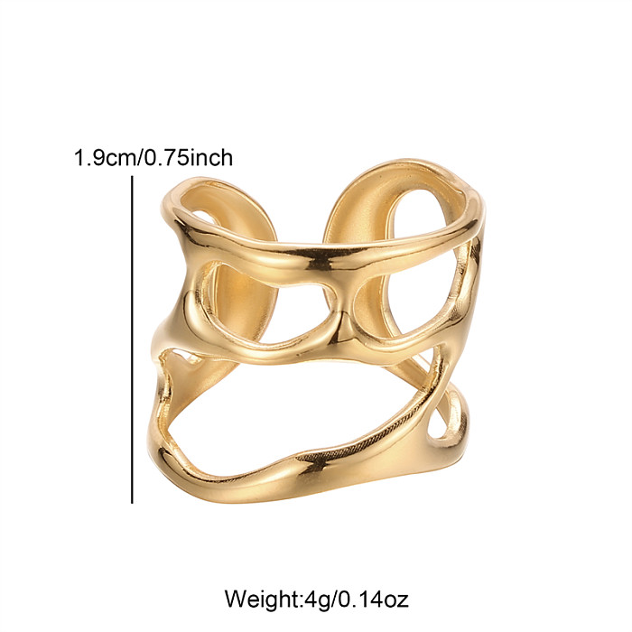 Wholesale Simple Style Classic Style Solid Color Stainless Steel Hollow Out Open Rings