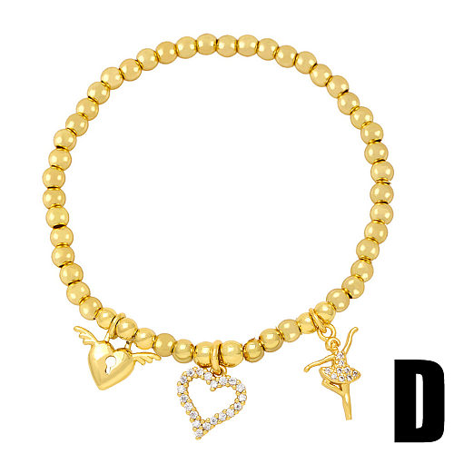Fashion Devil'S Eye Star Copper Enamel Plating Inlay Zircon Bracelets 1 Piece
