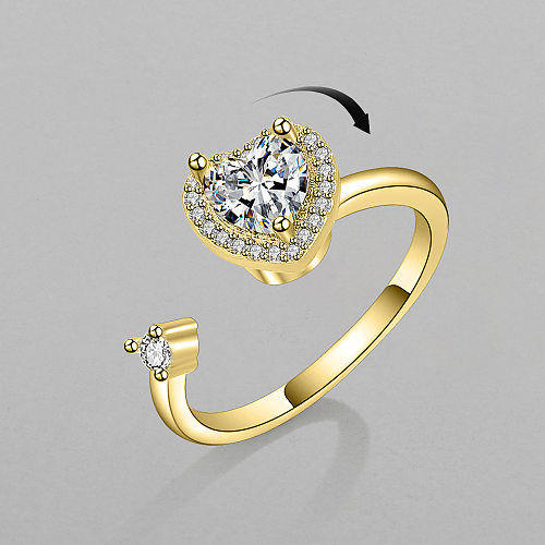 Mode rotierenden Zirkon Ring weibliche Angst Druckentlastung Kupfer Ring