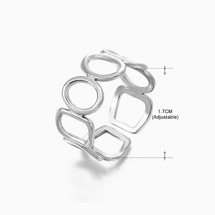 Streetwear Geometric Stainless Steel Plating Open Rings