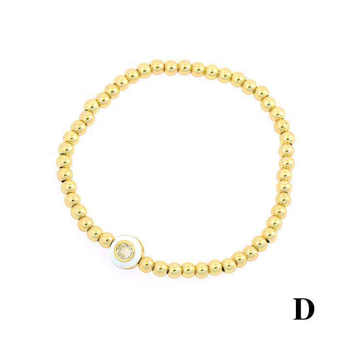 Schlichter Stil, klassischer Stil, herzförmige Kupfer-Perlenarmbänder