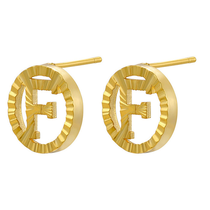 1 Pair Simple Style Flower Copper Plating Ear Studs