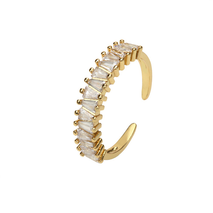 Fashion Heart Shape Copper Open Ring Inlay Zircon Copper Rings
