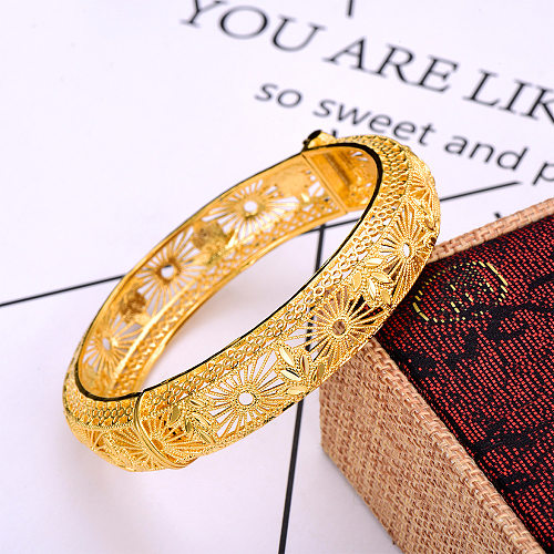 IG Style Simple Style Flower Copper Plating Bangle